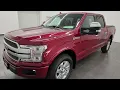 2018 FORD F150 PLATINUM CREW SHORT RUBY RED METALLIC 4K WALKAROUND 13405ZA SOLD