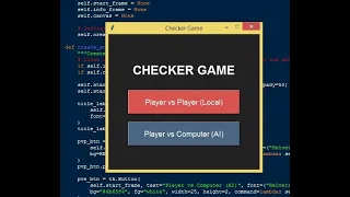 Checker Game Using Tkinter in Python