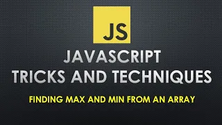 How to find maximum and minimum value from an array in JavaScript