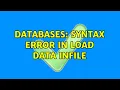 Databases Syntax error in load data infile