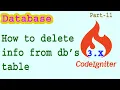 Codeigniter-3 Delete Data From Database Part-11 How To Delete Table Data From Database