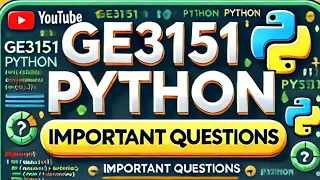 GE3151 Problem Solving and Python programming Semester Important Questions and Question Bank