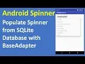 Android Spinner Populate from SQLite database