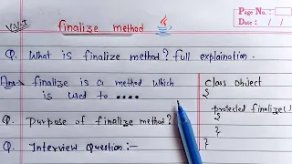 finalize method in java Learn Coding