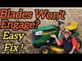 Blades Won t Engage On a John Deere E100 Riding Mower How to Replace PTO Blade Engage Cable DIY