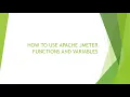 HOW TO USE APACHE JMETER FUNCTIONS AND VARIABLES