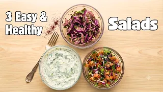 Quick & Healthy Salad Recipes by Tiffin Box | 3 Easy Salad Idea Tomato Salsa, Sumac Onion & Tzatziki