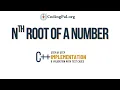 Nth root of a number C implementation Binary search Problems Days DSA CodingPal
