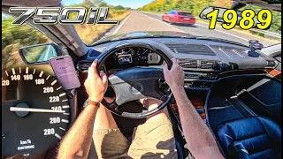 BMW 750iL 5.0 V12 CHASING TOP SPEED on AUTOBAHN after 37 YEARS! 