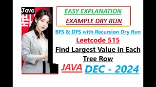 Find Largest Value in Each Tree Row Leetcode 515 BFS DFS Java Code Developer Coder