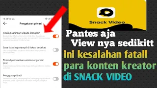 view sedikitcara setting akun snack video agar banyak yg menonton