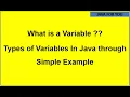 What is Variable and Types of Variables In Java through Simple Example core java java for beginners