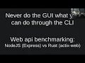 Web api benchmark NodeJS Express vs Rust actix-web