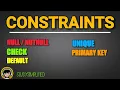 constraint in - null notnull check default unique primary key constraints