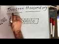 Thirteen thousand only 13000 Spelling hindi english Hindi