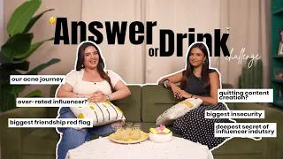 Red FLAGS, Acne confessions & influencer SECRETS??💁♀️👀 | Answer or Drink ft. Mridul Sharma