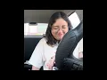 Girl bloated burps in car