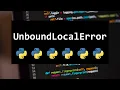 HOW TO DO HOW TO SOLVE UNBOUNDLOCALERROR FOR BEGINNERS IN PYTHON