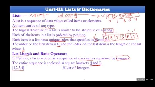 019 Python Unit 3 Introduction to List