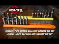 Mayhew Tools 16022 SAE 16023 Metric Ball Hex Socket Bit Set 7-Piece Polished Chrome