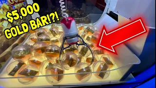 Found A GOLD BAR Claw Machine In A  CASINO!!!