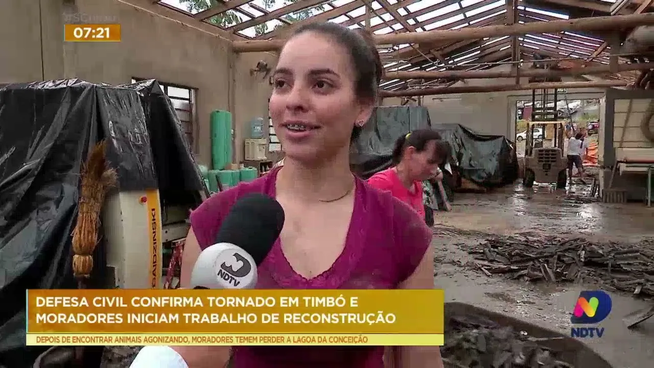 Defesa Civil confirma passagem de tornado por Timbó