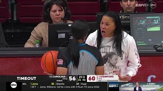 FURIOUS Dawn Staley Cusses OUT Refs For Not Granting Her Timeout South Carolina vs Stanford
