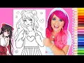 Coloring Anime Girl Kawaii Coloring Page Prismacolor Colored Pencils