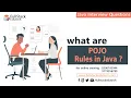 What Are POJO Rules In Java Java Interview Questions Fullstack Edutech