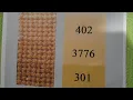 Skin tone colors chart for cross stitch D-M-C