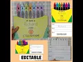 Crayon Box Name Craft Editable Name Tracing Back to School Activities