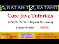 Core java Tutorials concept of over loading over riding by Mr Ratan class-01