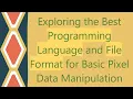 Exploring the Best Programming Language and File Format for Basic Pixel Data Manipulation