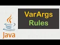 Rules of Java Varargs Variable Argument