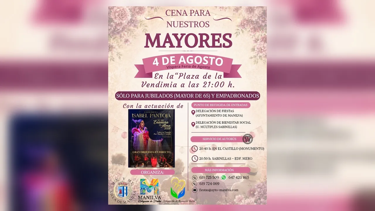 Cena dedicada a los mayores en la víspera de la Feria de Agosto