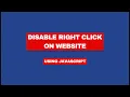 Disable Right Click on Website Using JavaScript