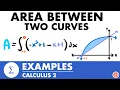 Area Between Two Curves Examples Calculus 2 - JK Math