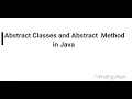 Abstract Class in Java in Abstract Method in Java in Trending Khan
