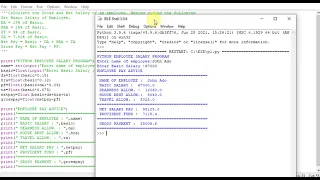 Calculate the Gross and Net Salary of an employee Python