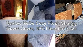 Review XeGe Cozy Plush Shaggy Duvet Cover 1PC Faux Fur Fuzzy Comforter Cover Luxury Soft Fluffy Fu