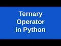 Ternary operator in Python Python for beginners