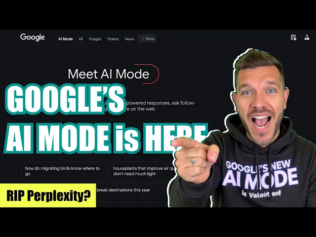Thumbnail for Google's New AI Mode Search Feature - Live Hands-On Reaction