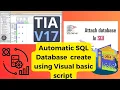 Database Create Using the Visual Basic TIA portal V17 II SQL