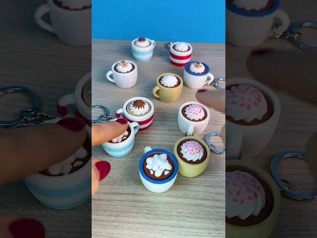 Clicker Cup Mug Chocolate Cream,Marshmallow & more / keychain video thumbnail