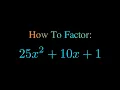 Factor 25x 2 10x 1