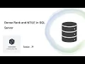 Understanding Dense Rank and NTILE SQL Server