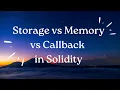 Storage vs Memory vs Calldata in Solidity