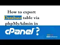 How to export database table via phpMyAdmin in cPanel with OnliveServer