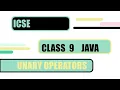 ICSE Class 9 Computer Application Unary Operators Chapter 4