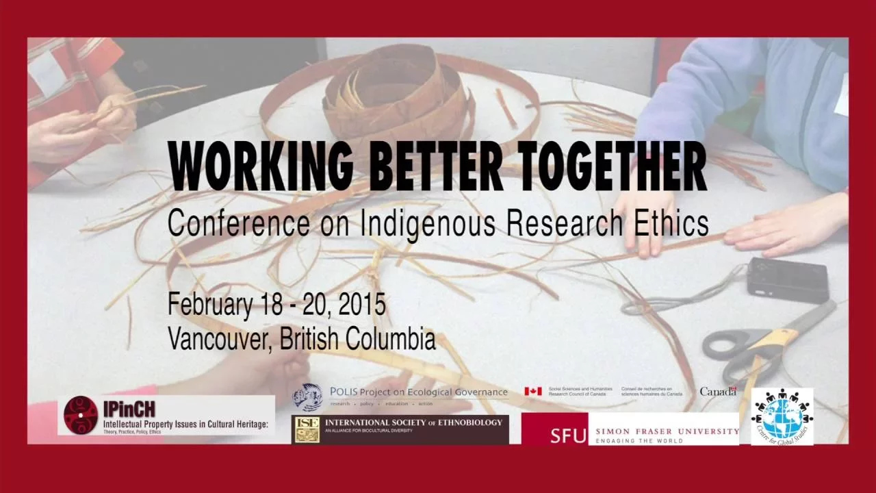 Working Better Together Conference – SESSION 1: Implementing TCPS2